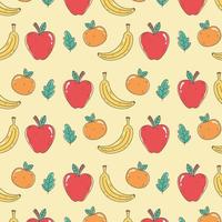 padrão de alimentação saudável com laranjas, maçãs e bananas vetor