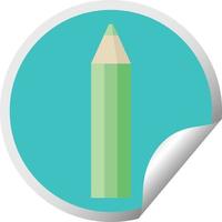 adesivo circular de ilustração vetorial gráfico de lápis de coloração verde vetor