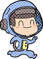 astronauta de desenho animado feliz vetor