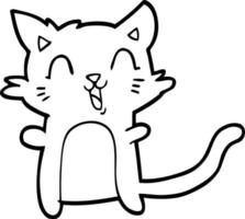 desenho animado gato feliz vetor