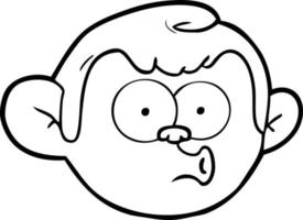 cara de macaco de desenho animado vetor