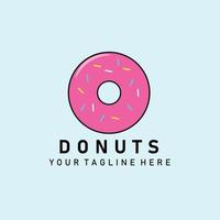 logotipo vintage de donuts, ícone e símbolo, design de ilustração vetorial vetor