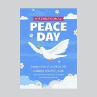 cartaz do dia internacional da paz vetor