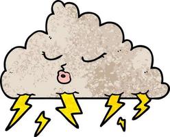 personagem de desenho animado de nuvem de tempestade vetor