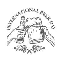 emblema do dia internacional da cerveja para camiseta ou pôster vetor