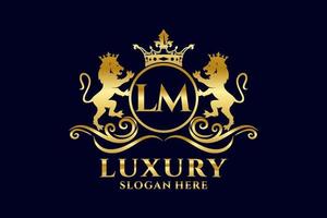 inicial lm carta leão modelo de logotipo de luxo real em arte vetorial para projetos de marca de luxo e outras ilustrações vetoriais. vetor