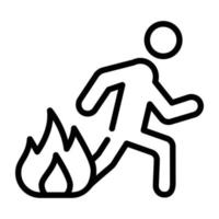 verifique este ícone linear de acidente de incêndio vetor