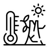 ícone de linha fácil de usar de calor anormal vetor