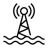 ícone de contorno moderno da torre de sinal vetor