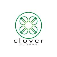 modelo de ilustração de ícone de inspiração de design de logotipo vetor folhas de trevo ou moringa, para design de produtos naturais, saúde, medicina, agricultura de trevo e moringa, cápsulas medicinais