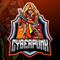 mascote cyberpunk. design de logotipo esportivo vetor