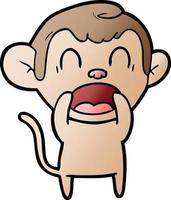 macaco de desenho animado gritando vetor