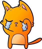 gato de desenho animado chorando vetor