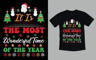 tipografia do dia de natal e design gráfico de camiseta vetor