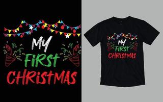 tipografia do dia de natal e design gráfico de camiseta vetor