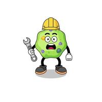 ilustração de personagem de ameba com erro 404 vetor