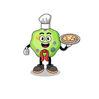 ilustração de ameba como chef italiano vetor