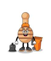ilustração de desenho de concha de mel como coletor de lixo vetor