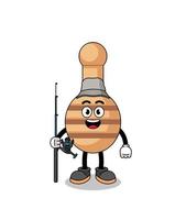 ilustração de mascote de pescador de concha de mel vetor