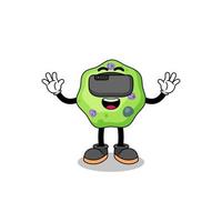 ilustração de ameba com um fone de ouvido vr vetor