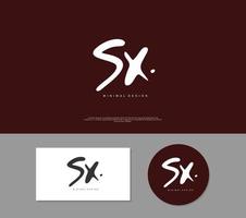 sx manuscrito inicial ou logotipo manuscrito para identidade. logotipo com assinatura e estilo desenhado à mão. vetor