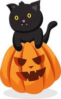 ilustração de design de personagens de gato de halloween vetor
