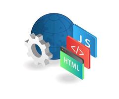 várias linguagens de programação para criar web designs vetor