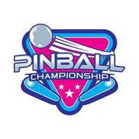 jogo de pinball arcade vintage retrô emblema emblema logotipo hipster ilustração ícone do vetor. campeonato de pinball com estrela, bola e nadadeira vetor