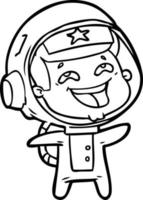 astronauta rindo dos desenhos animados vetor