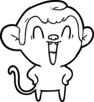 macaco rindo dos desenhos animados vetor