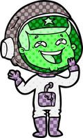 astronauta rindo dos desenhos animados vetor