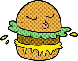 hambúrguer de fast food de desenho animado vetor