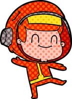 homem de astronauta de desenho animado feliz vetor