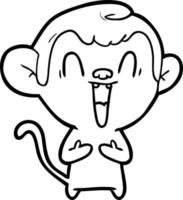 macaco rindo dos desenhos animados vetor