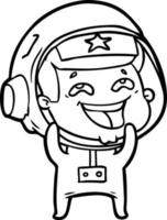 astronauta rindo dos desenhos animados vetor