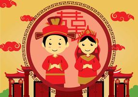 Ilustração do casamento chinês grátis vetor