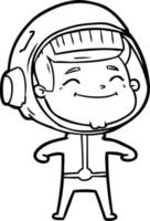 astronauta de desenho animado feliz vetor