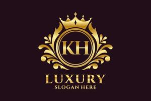 modelo de logotipo de luxo real da letra kh inicial em arte vetorial para projetos de marca luxuosos e outras ilustrações vetoriais. vetor