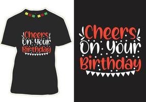 design de camiseta de aniversário vetor