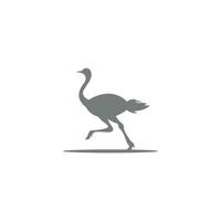 ilustração de design de logotipo de ícone de avestruz vetor