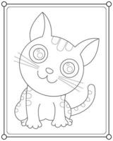 página para colorir de desenho de gato kawaii para crianças 1613481 Vetor  no Vecteezy