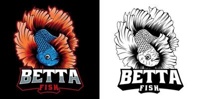 design de vetor de logotipo de mascote de peixe betta