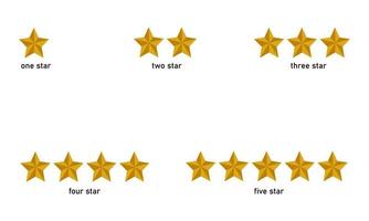 conjunto de estrelas de classificação dourada vetor