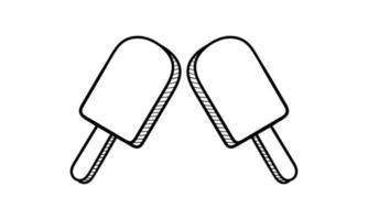 redesenho de sorvete 3d desenhado à mão vetor