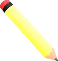 ilustração em vetor isolado lápis amarelo. lápis amarelo para logotipo, ícone, sinal, símbolo, símbolo, escritório, design ou negócios