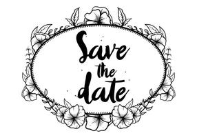 Hand Darwn Pansy Save The Date Vector do convite