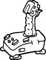 joystick de desenho animado preto e branco vetor