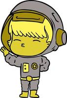 astronauta curioso dos desenhos animados vetor