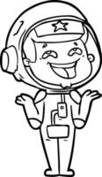 astronauta rindo dos desenhos animados vetor