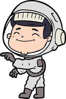 astronauta de desenho animado feliz vetor